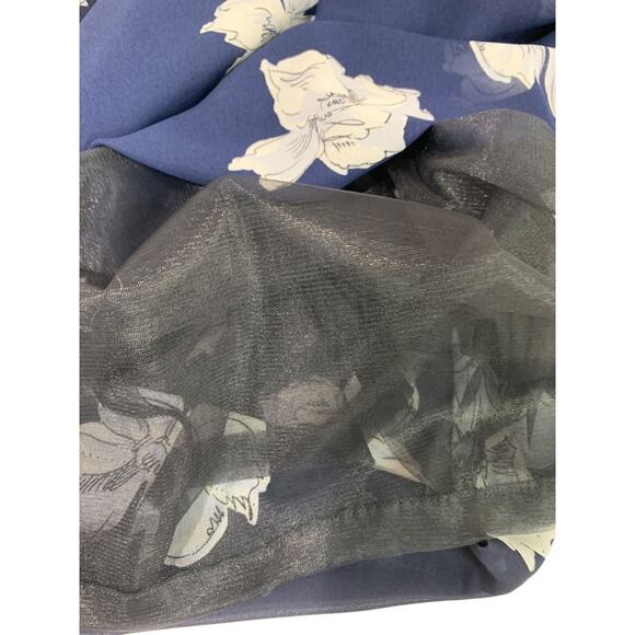 Size 20W Ms Russ Womens 1980s Sheer Skirt Shirt Outfit Navy Blue - Picture 10 of 12